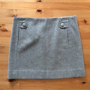 J. Crew Mini Skirt Grey 100% Wool Mod